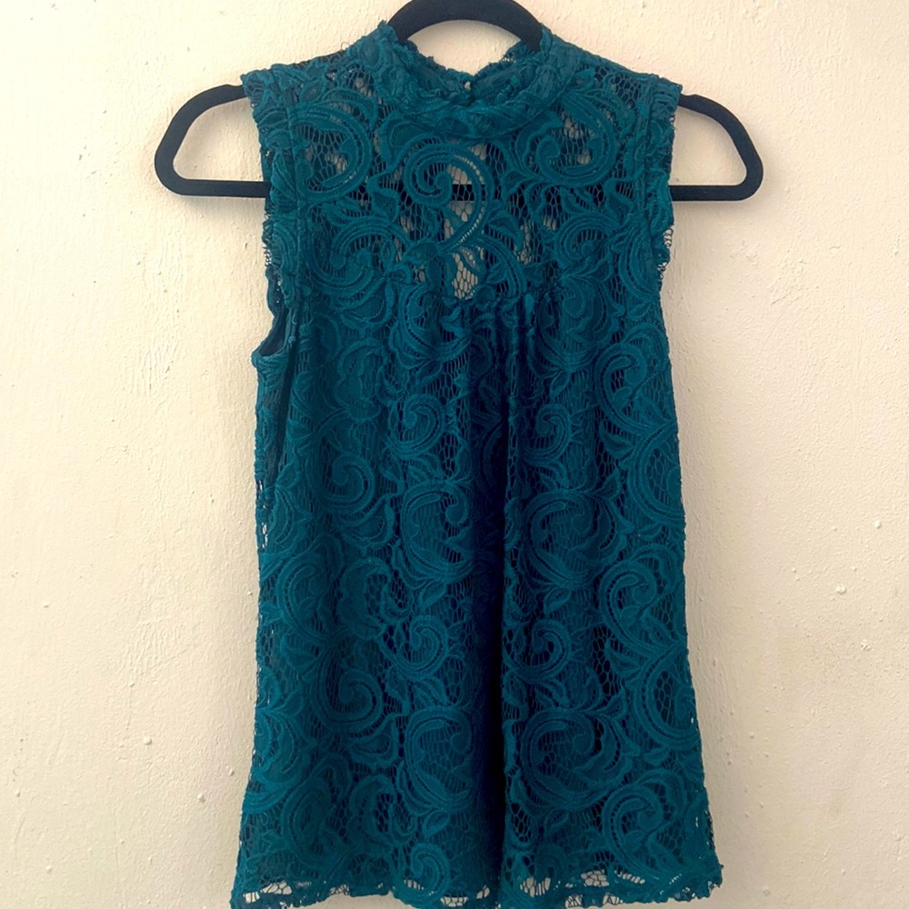 Beautiful deep teal lace blouse